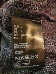 H&M Waffled Long Sleeve Top In Black Marl Size L