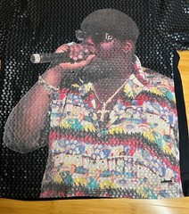 Sean John Mens Hiphop rapper Notorious B.I.G Casual Black Graphic T-Shirt|SZ:L