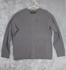 Jachs New York Mens Long-Sleeve Crewneck Shirt, Gray, Fleece, Size XL, EUC