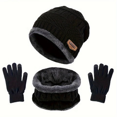 Hat & Scarf & Neck Cover Gloves Set – Thickened And Touch Screen Set for Student