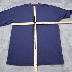 Weekends Shirt Mens M Blue Three Stripe Short Sleeve Crew Neck Casual Top