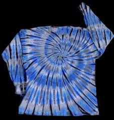 *New* 2XL – Sm Handmade Tie Dye, Blue Gray Spiral, Crew or V-Neck