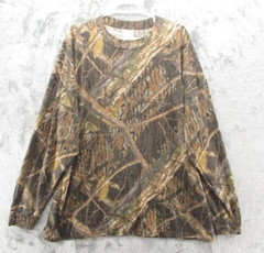 Vintage Mossy Oak T Shirt Mens 3XL Brown Camo Long Sleeve Crewneck Hunting Tee