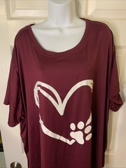 Unbranded Maroon Graphic T Shirt, See Pics For Measurements