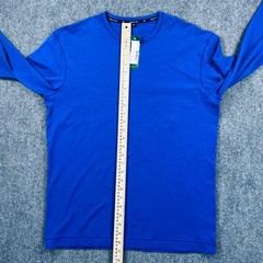Public Rec Go To Long Sleeve Shirt Mens Medium Blue Crew Neck Pima Cotton Tencel