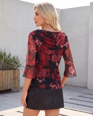 Womens Tops Dressy Casual: Lightweight Womens Spring Tops – Cowl Neck Floral …