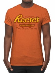 Reese’s Peanut Butter Cup Two Great Tastes Mens T Shirt Orange