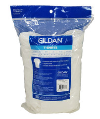 New Gildan Tag-Free Mens White Crew Neck T-Shirts, 6 Pack, 100% Cotton, XL
