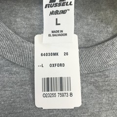 Vintage Russell Athletic Shirt Mens L Gray NuBlend Oxford Basic Tee Crew Neck