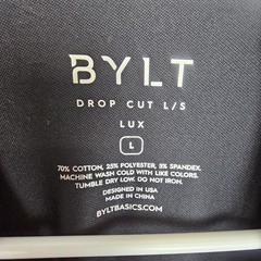 Bylt Mens Drop Cut LS Lux Polka Dot Athletic Shirt Size L Stretch Activewear Gym