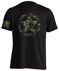 US Army Military Distressed Camo Logo US Flag Short-Sleeve T-Shirt Tactical