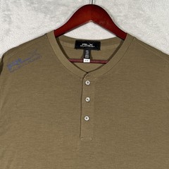 RLX Ralph Lauren Shirt Mens XXL Green Long Sleeve Henley Performance Tee