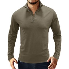 Zonbailon men’s Polo t-shirt Mock Neck bottomed shirt breathable quick dry