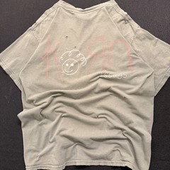 Mens Faded Olive Green Short Sleeve Cotton T-Shirt Size Large Distressed