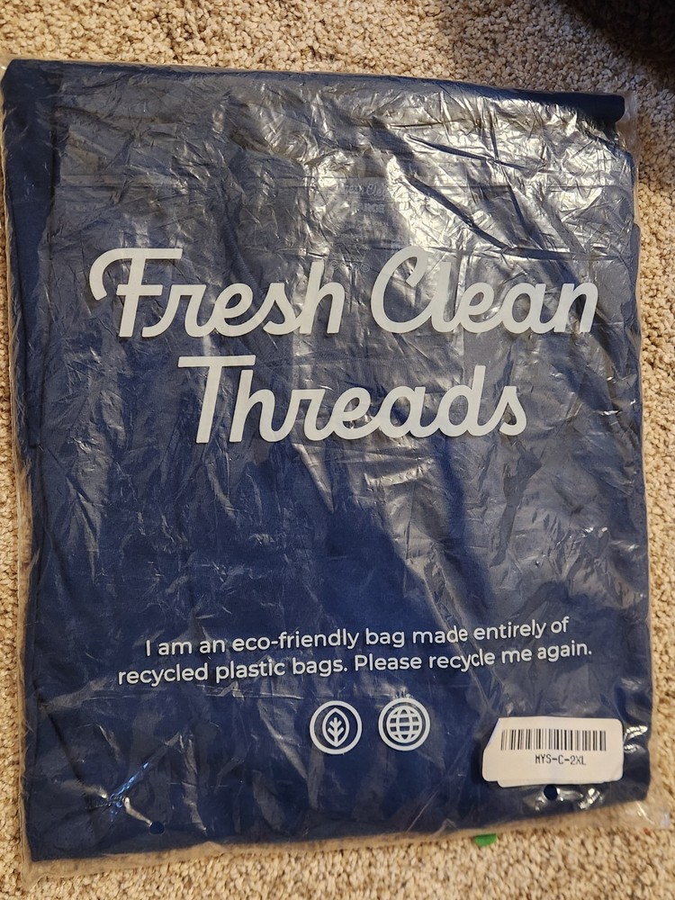 2XL – Fresh Clean Threads Men’s BLUE Short Sleeve Crew Neck Tee T SHIRT NEW