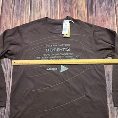 Adidas Long Sleeve Shirt Mens Medium Terrex x And Wander Brown HZ0672 XPL AW