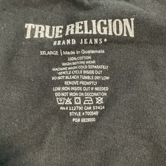 True Religion Men’s 3X Multi Puff HS SRS Tee Shirt Black 100% Cotton NEW