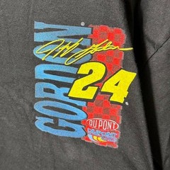 Vintage 90s Deadstock Jeff Gordon NASCAR Tee Shirt Black AOP Racing Shirt Men XL