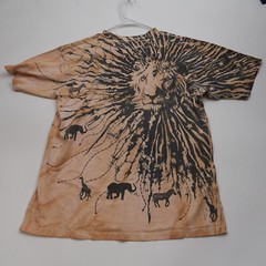 Vintage All Over Print Lion Tie Dye Made In USA Size Large