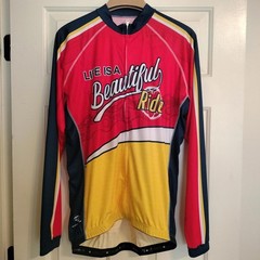 NWT Life Is A Beautiful Ride Men’s Long Sleeve Cycling Jersey -Sz L Peak Sports