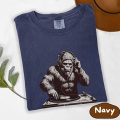 Retro Sasquatch DJ T-Shirt, Bigfoot Comfort Colors Tee, Funny Cryptid Music Gift