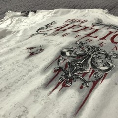 Affliction Shirt Men XL White Tried True Trademark Eagle Graphic Biker Red Foil