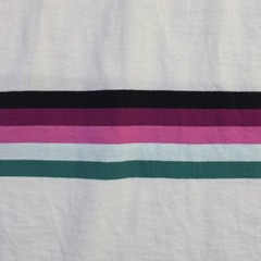 Nike Court Heritage Tee Medium White Multi-Color Striped Graphic T-Shirt