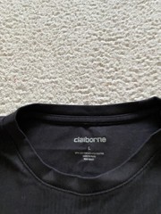 Claiborne Men Short Sleeve Crew Neck T-Shirt Black Size L