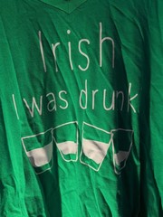 St Patricks Day Irish I Was Drunk Ladies Size 2xl V Neck Fit T8#300