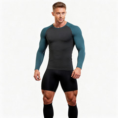 4 Colors Athletic Long Sleeve Compression Shirts Dry Fit Sports Gym Shirts