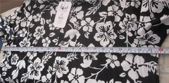 Men’s Awesome Black & White Hibiscus Aloha Hawaiian Shirt NWT Sz Large George