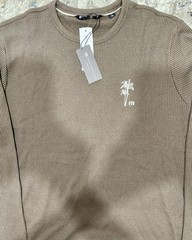 NWT Men’s XL Travis Mathew Waffle Knit Crew Souvenir Stand Shirt Espresso