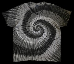 *New* 2XL – Sm Handmade Tie Dye, Graphite Smoke Spiral, Crew or V-Neck