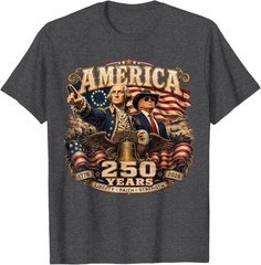 Retro America Washington Trump 1776 2026 250 Years US Flag T-Shirt