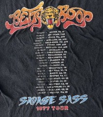 Betty Boop Mens Large T-shirt Black Fleischer 1977 Savage Sass Tour T-shirt L