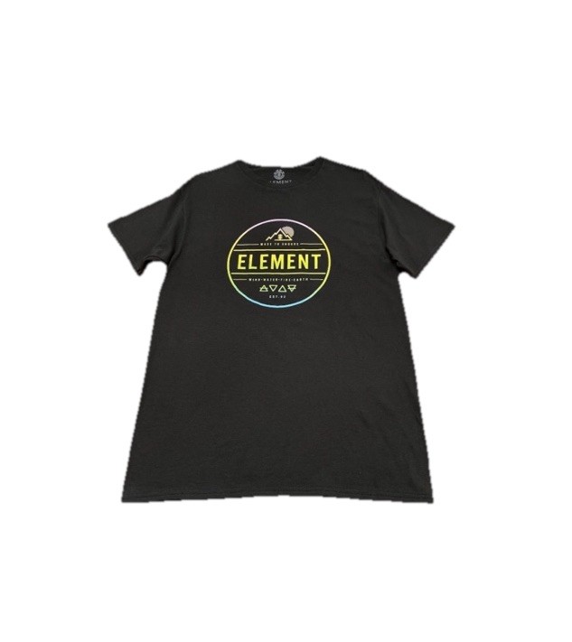 ELEMENT T-Shirt Mens Medium M Black Alignment Graphic Gradient Logo Skate NWT