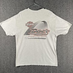 Vintage Harley-Davidson Shirt Mens Large Gray Doc’s St Louis Biker Tee Y2K Spots