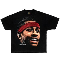 Allen Iverson Vintage Graphic T-Shirt Black 90s Basketball Streetwear Tee