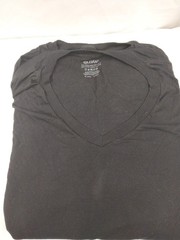 Gildan Heavy Cotton Tagless V Neck Layflat Collar Black Size 2XL T-shirts