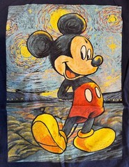 Disney Mickey Mouse Starry Night T-Shirt Men’s M Blue Van Gogh graphic print