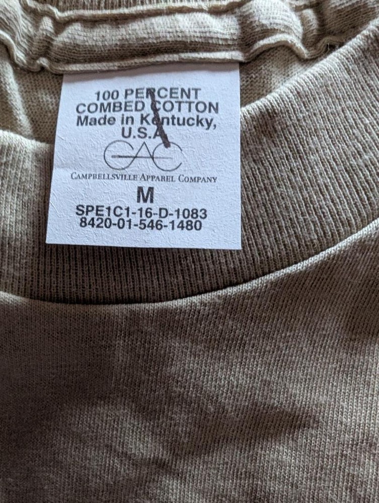 USGI T-Shirt Men’s Army Tan 100% Combed Cotton (You Will Receive Two (3)