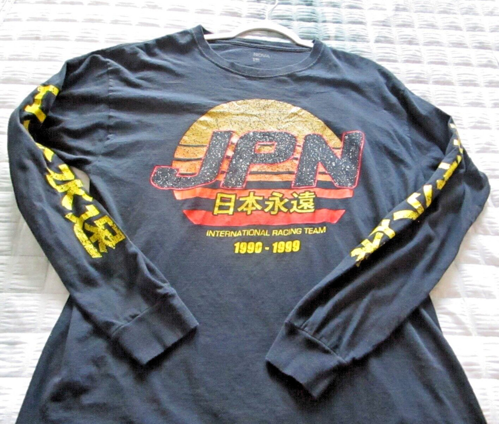 Fashion Nova Mens JPN International Racing Team 1990-1999 Black Shirt Large