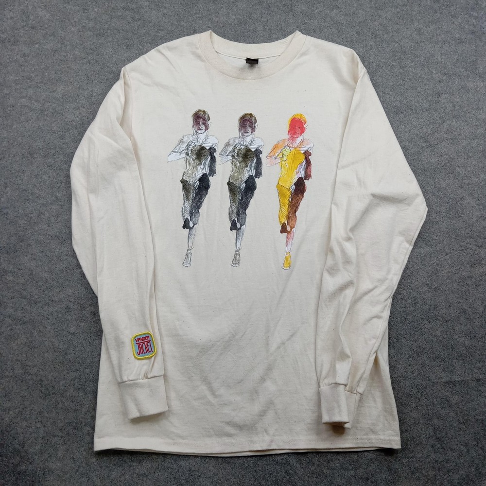 Vander Jacket Gildan Shirt Mens Small White Construction Graphic Long Sleeve