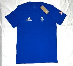 Adidas Training Shirt Team GB Olympic 100% Cotton Blue Men Women XS S M L XL 2XL