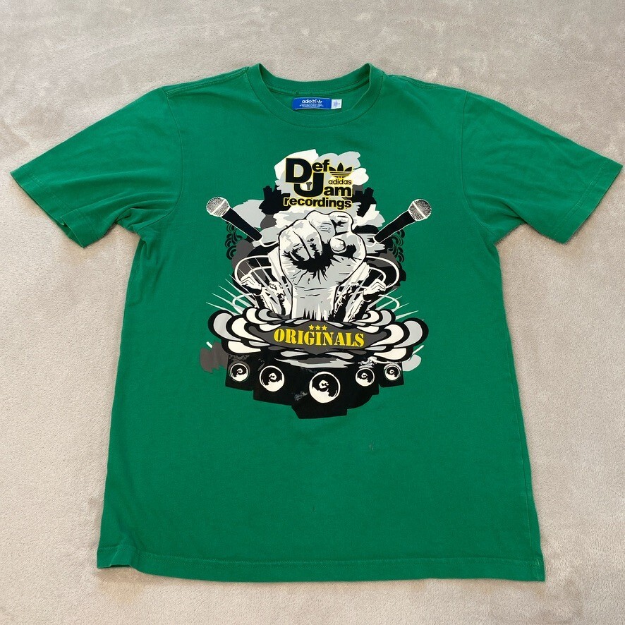 Adidas Def Jam Recordings Originals Hip Hop Rap Green T-Shirt Men’s Size Small