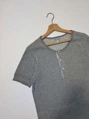 Merz b. Schwanen Men’s Gray Short Sleeve Henley T-Shirt Size 5 M 100% Cotton