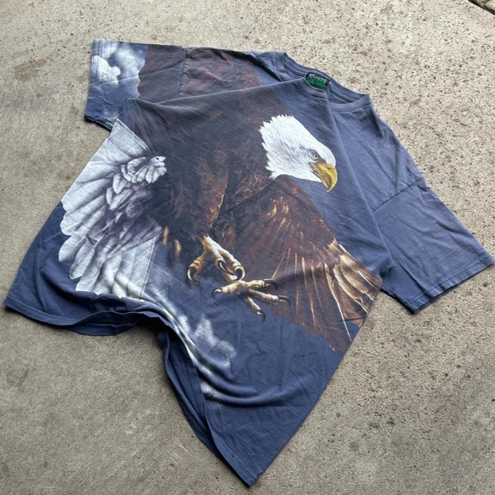 Vintage 90s Radical Nature Eagle Graphic Tee aop Size XXL