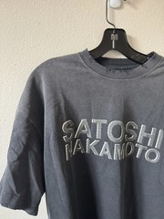 Satoshi Nakamoto Shadow Logo T-shirt – Size M