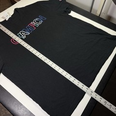 Adult XL Champion Brand Black Multi-Color Logo Embroidered Logo T-Shirt