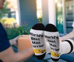 Funny Mail Carrier Socks Postman Gift Post Office Merch Novelty Apparel